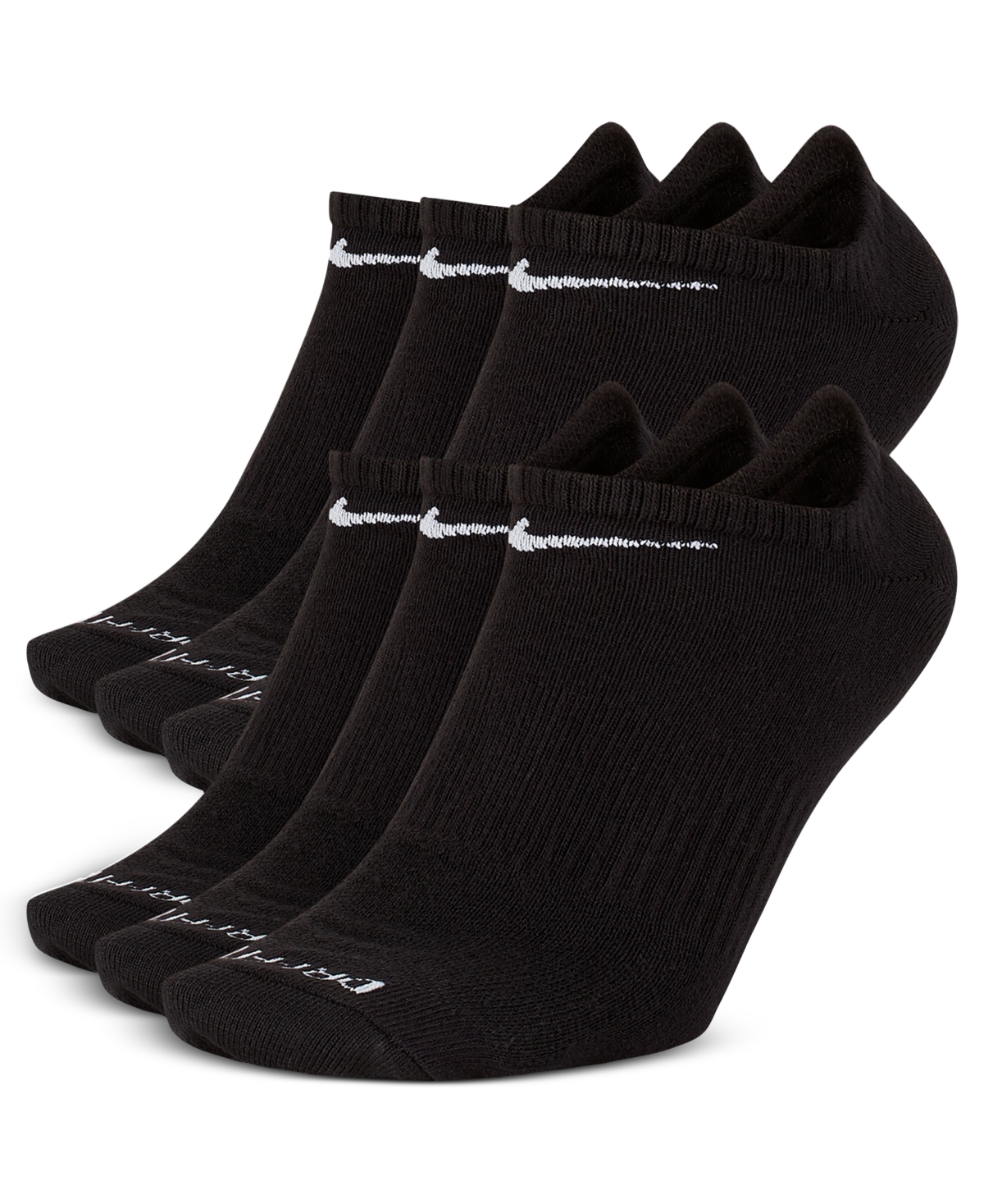 Shop Nike Men's Everyday Plus 6-pk. Lightweight No-show Training Socks In Black