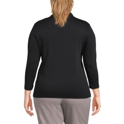 Plus Size Supima Cotton 3/4 Sleeve Polo Shirt