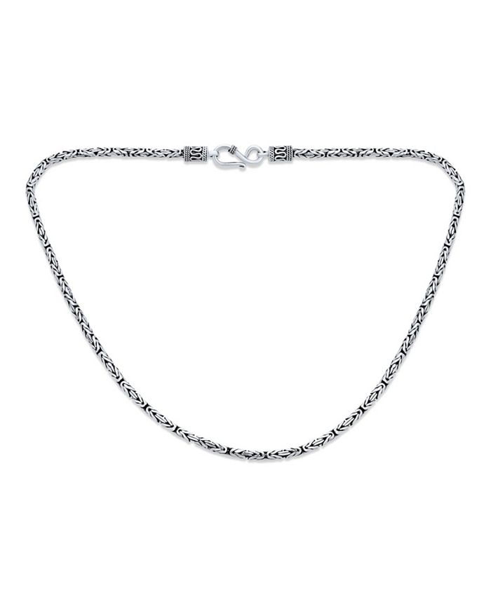 Bling Jewelry Balinese Handmade Strong 3MM Thick Oxidized .925 Sterling ...