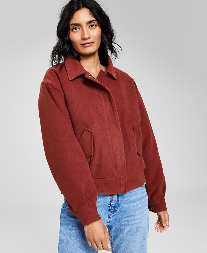 And Now This Women's Collared Bomber Jacket Macy's