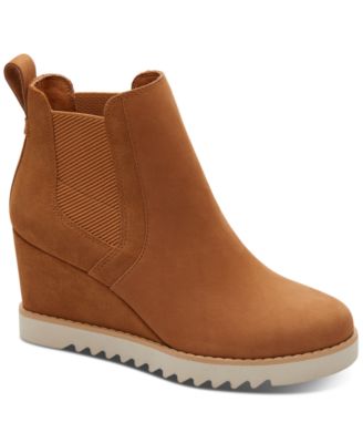 TOMS - Women's Maddie Water-Resistant Pull-On Lug Wedge Booties