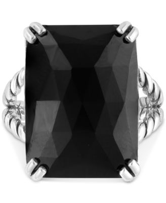 EFFY&reg; Onyx Rope Statement Ring in Sterling Silver