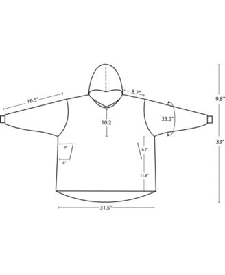 Oversized Wearable Reversible Color Kids Blanket, 31.5" x 42.8" 