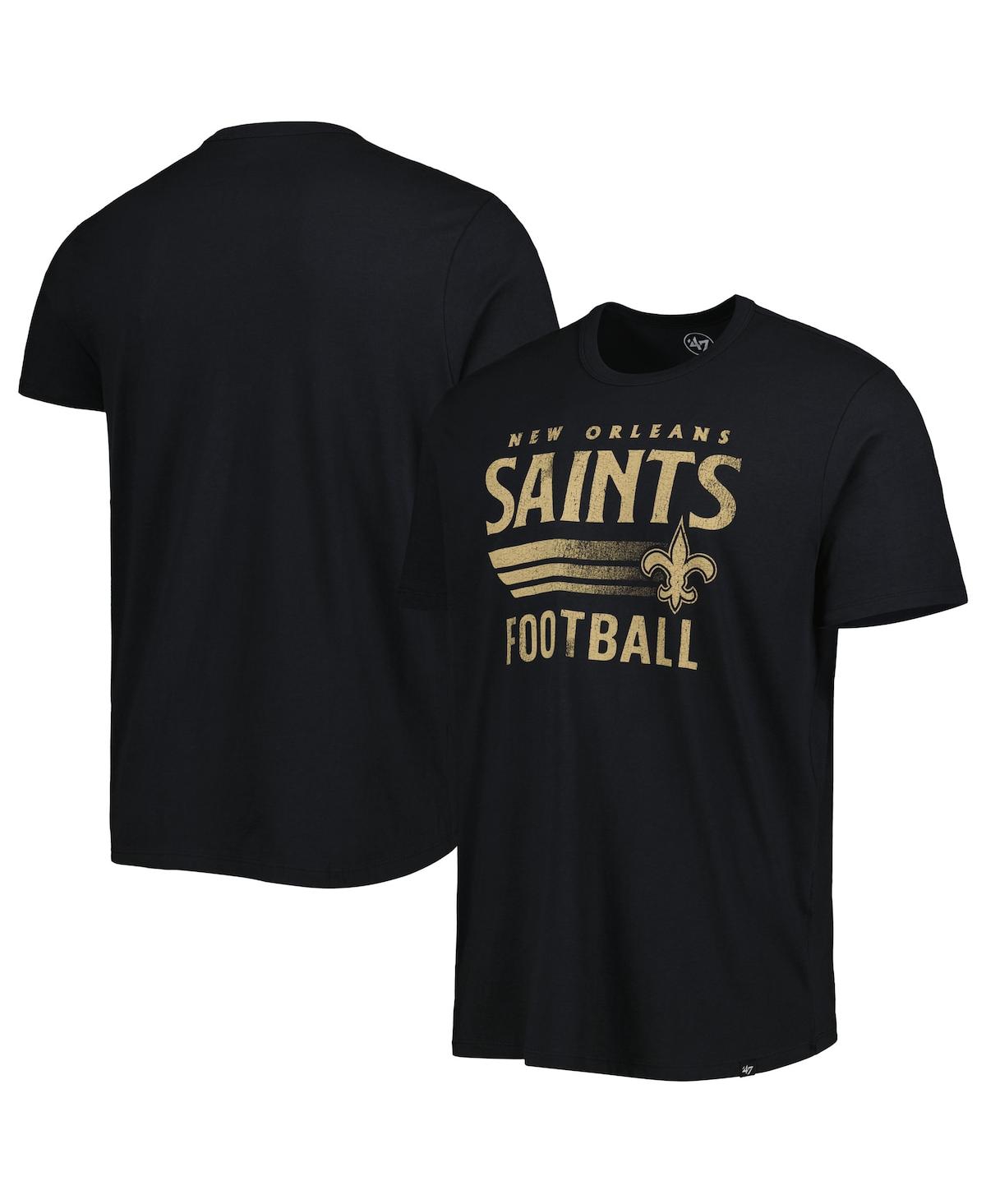 47 Brand Men's ' Black New Orleans Saints Wordmark Rider Franklin T-shirt