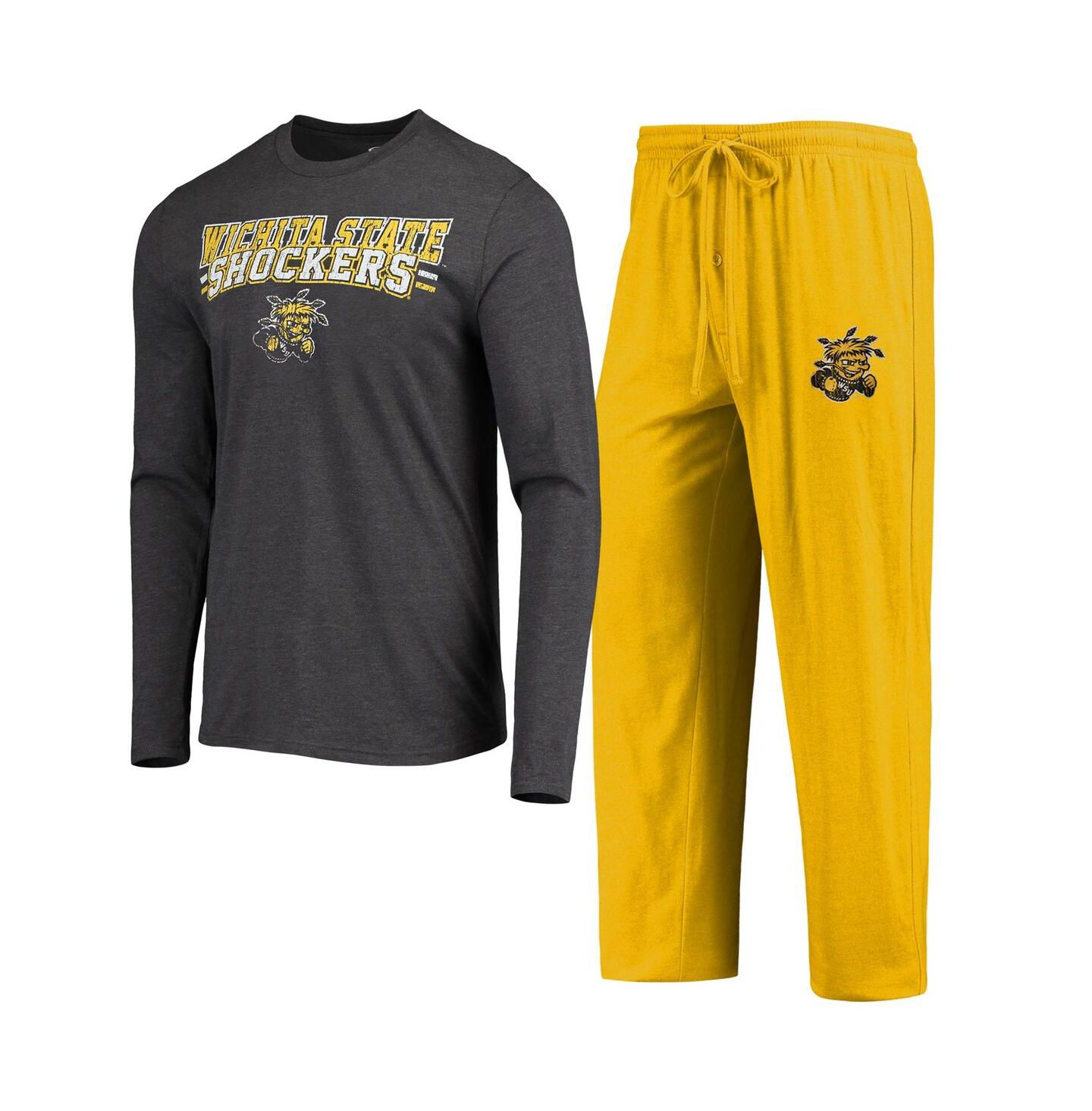 Мужская пижама Concepts Sport Wichita State Shockers Meter: футболка и штаны, Yellow — фото 1