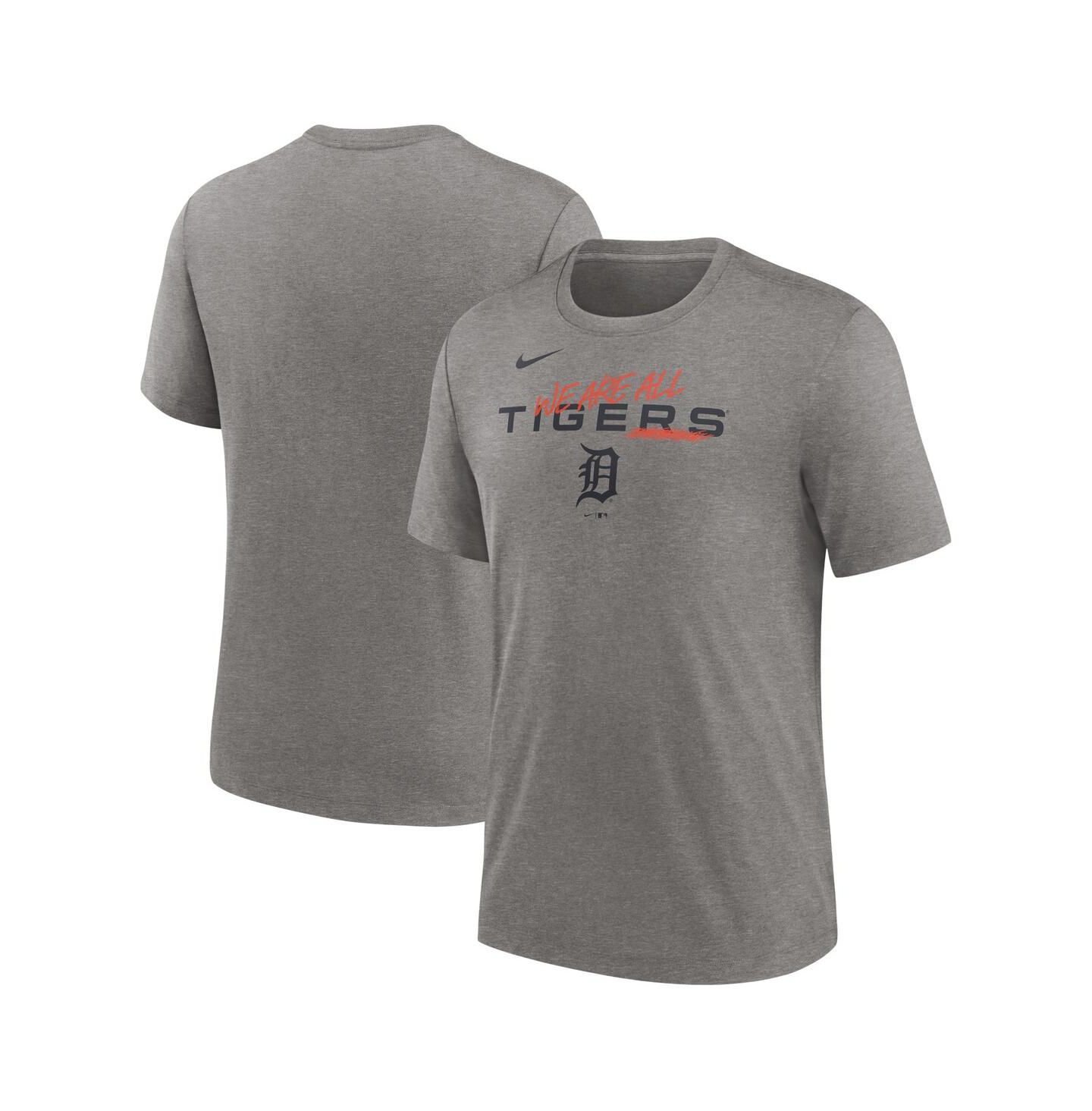 Мужская футболка Nike Heather Charcoal Detroit Tigers We Are All Tri-Blend — фото 1