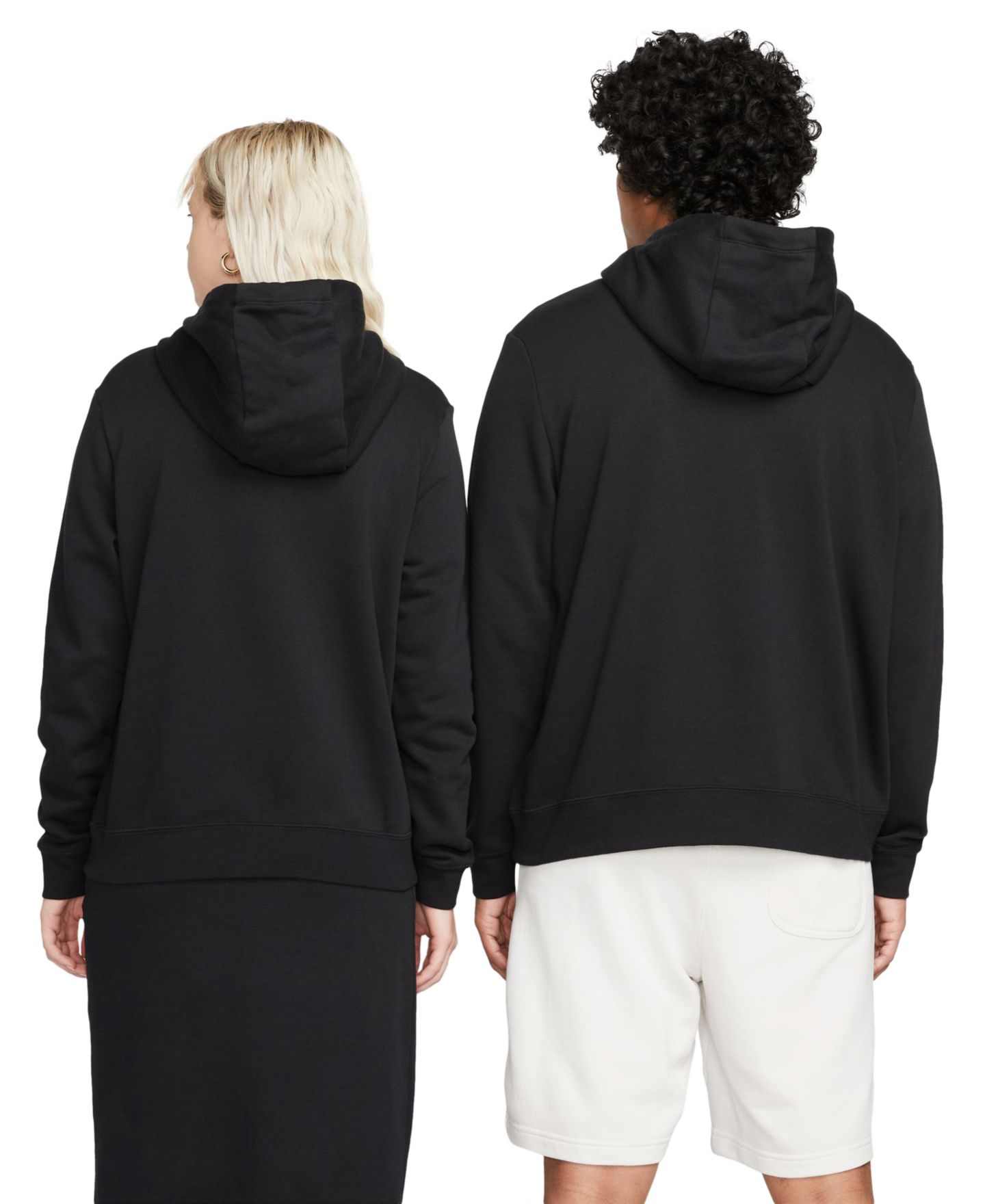 Женское худи Nike Sportswear Club Fleece Pullover, цвет: Чёрный / Белый — фото 6