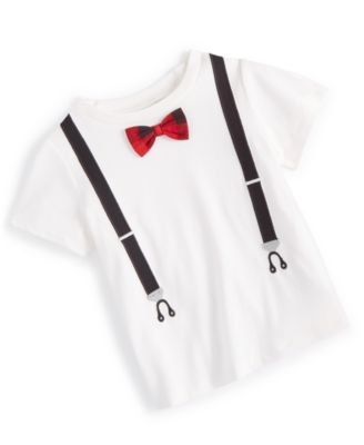 First Impressions - Toddler Boys Bowtie and Suspenders T Shirt