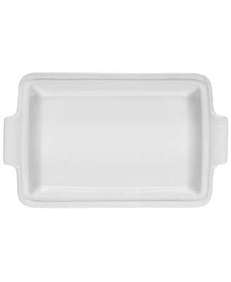 4 Quart Stoneware Covered Rectangular Casserole with Marble Applique