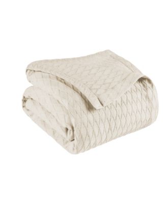 Diamond Pattern All Season Woven Cotton Blanket, Full/Queen