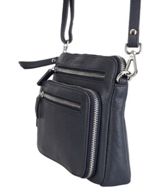 Pebbled Collection Valerie Leather Mini Crossbody Bag