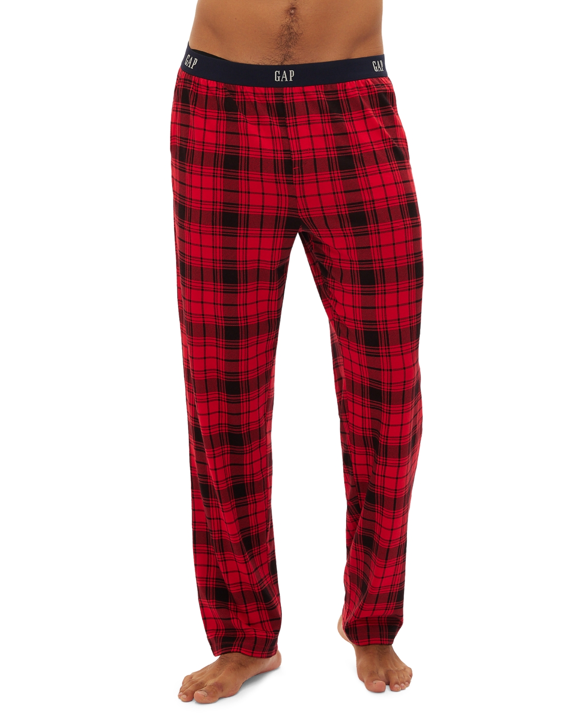 Gap Men s 2 pk. Plaid Straight leg Pajama Pants In Red Plaid Black ModeSens