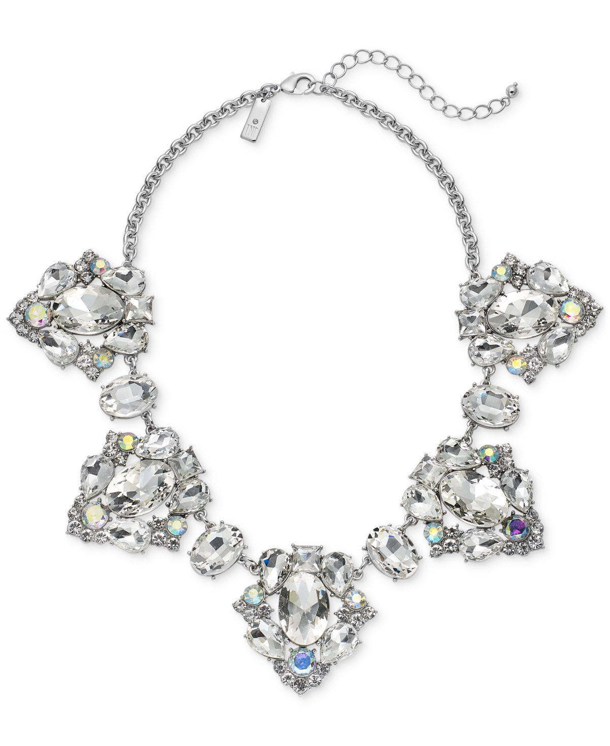 Inc International Concepts Silver-tone Crystal Bib Necklace, 17"+3" Extender, Created For Macy's