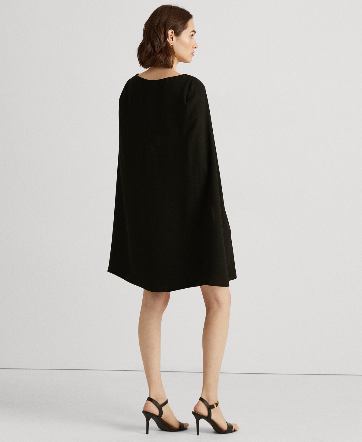 Shop Lauren Ralph Lauren Women's Georgette Cape Dress In Black