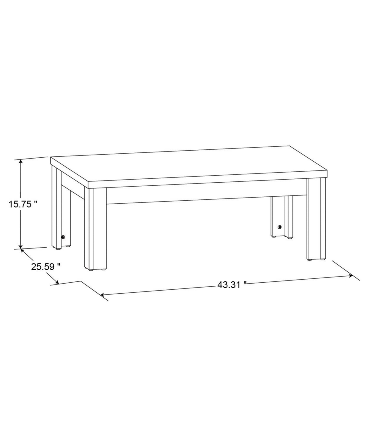 Lifestyle Solutions W Wood Sturdy Liverpool Coffee Table - Natural