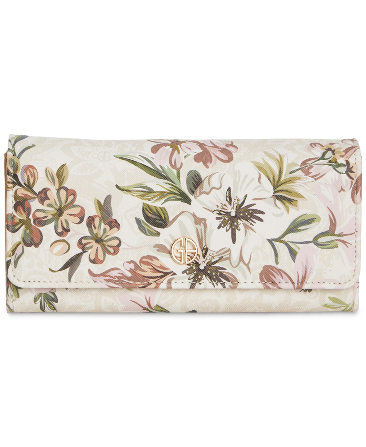 Giani Bernini Floral Receipt Manager Wallet, Created For Macy's In Neutral Floral