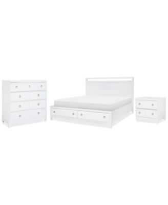 Summerland 3pc Bedroom Set (Queen Panel Storage Bed, Chest, Nightstand)