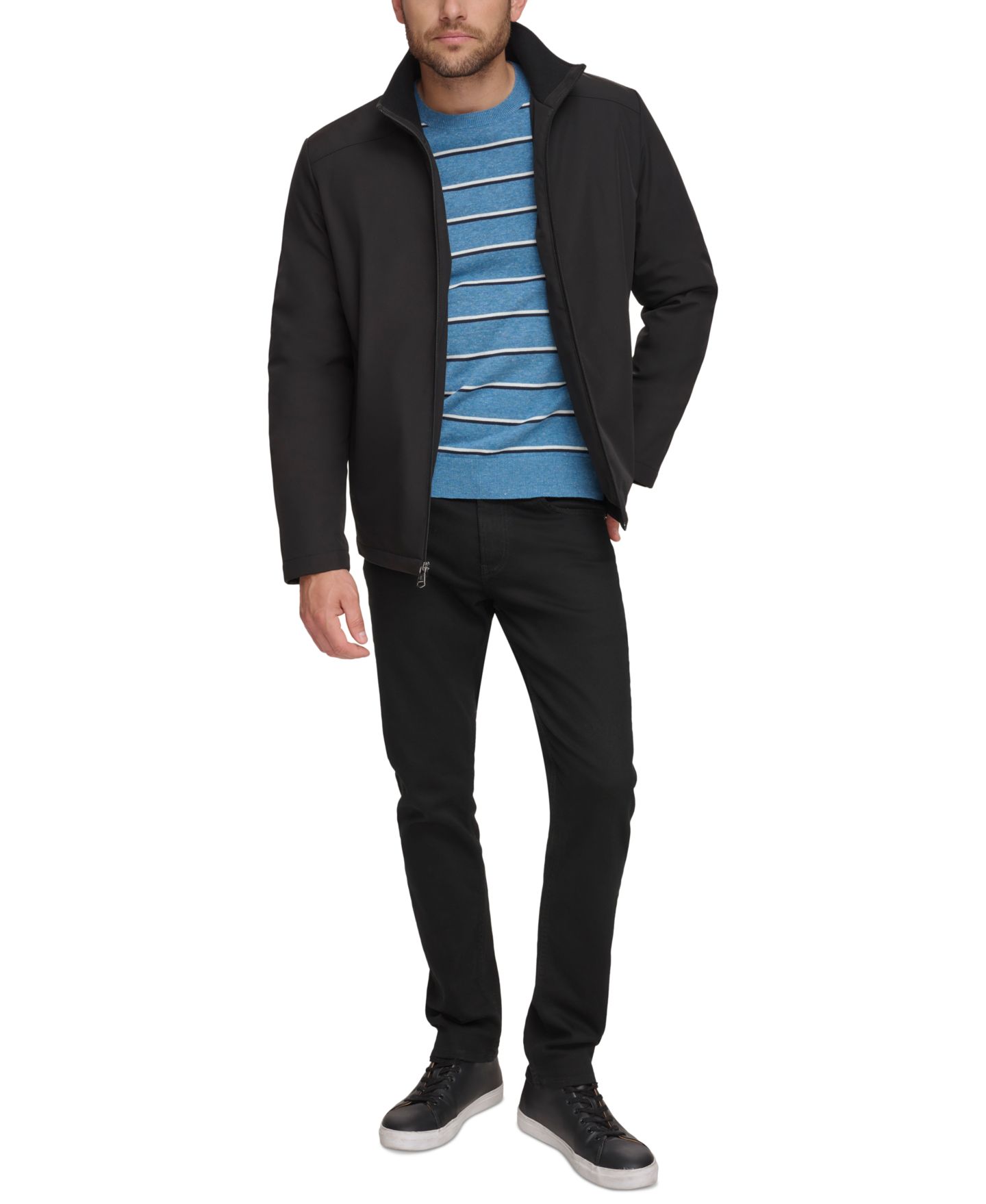 Мужская куртка Calvin Klein Classic Midweight Stand Collar, цвет: Чёрный — фото 4