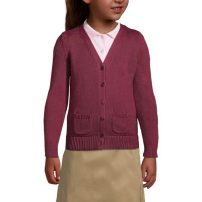 Girls School Uniform Cotton Modal Button Front Cardigan Sweater