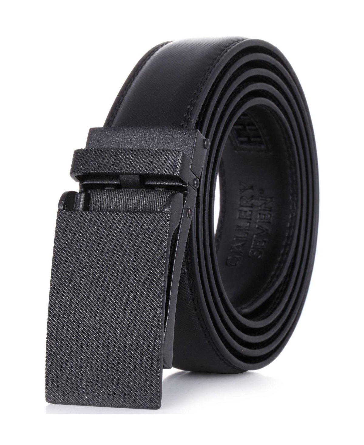 Men's Slanted Etch Leather Ratchet Belt - Sable