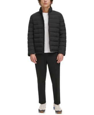 Men's Quilted Full-Zip Stand Collar Puffer Jacket 