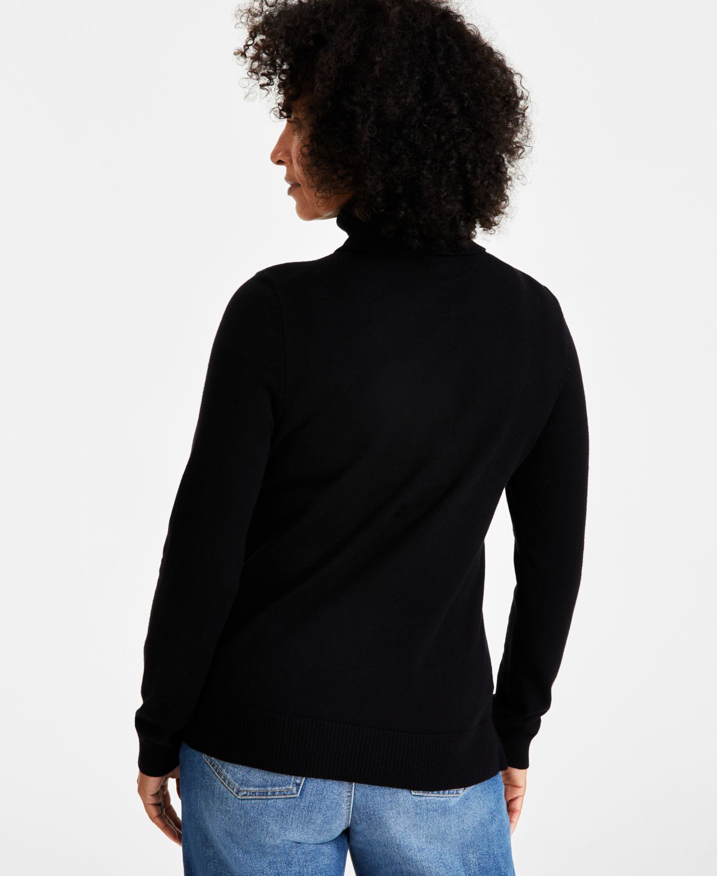 Женский свитер Style & Co Long-Sleeve Turtleneck, цвет: Глубокий чёрный — фото 2