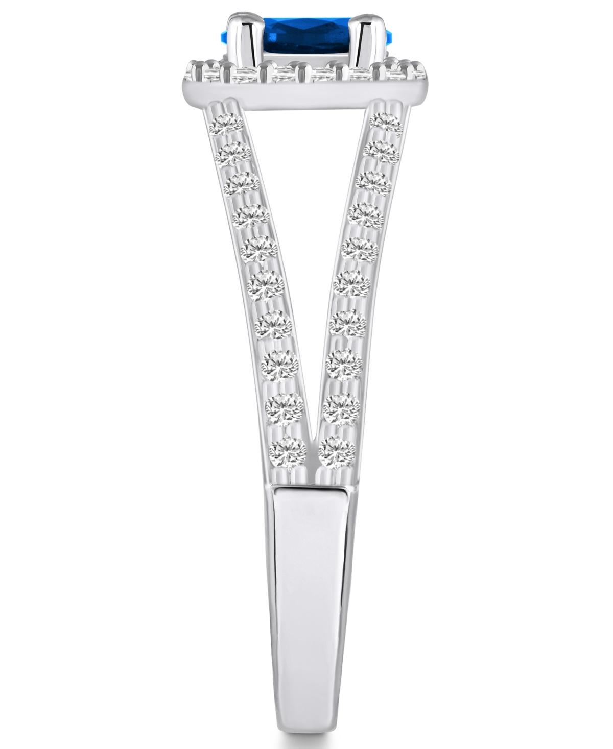 Macy's Sapphire (5/8 Ct. t.w.) and Diamond (1/2 Ct. t.w.) Halo Ring