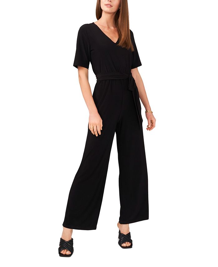 Vince Camuto Women's Elbow Sleeve V-neck Jumpsuit - Macy's