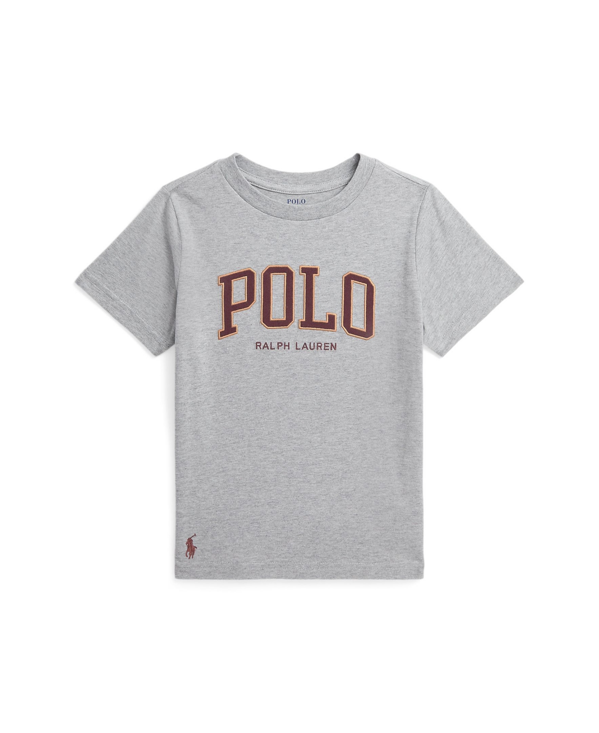 Polo Ralph Lauren Kids' Toddler And Little Boys Logo Cotton Jersey T-shirt In Andover Heather,wine