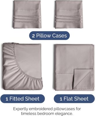4 Piece Deep Pocket Microfiber (Muted, Vibrant, Heathered) Sheet Set - Full