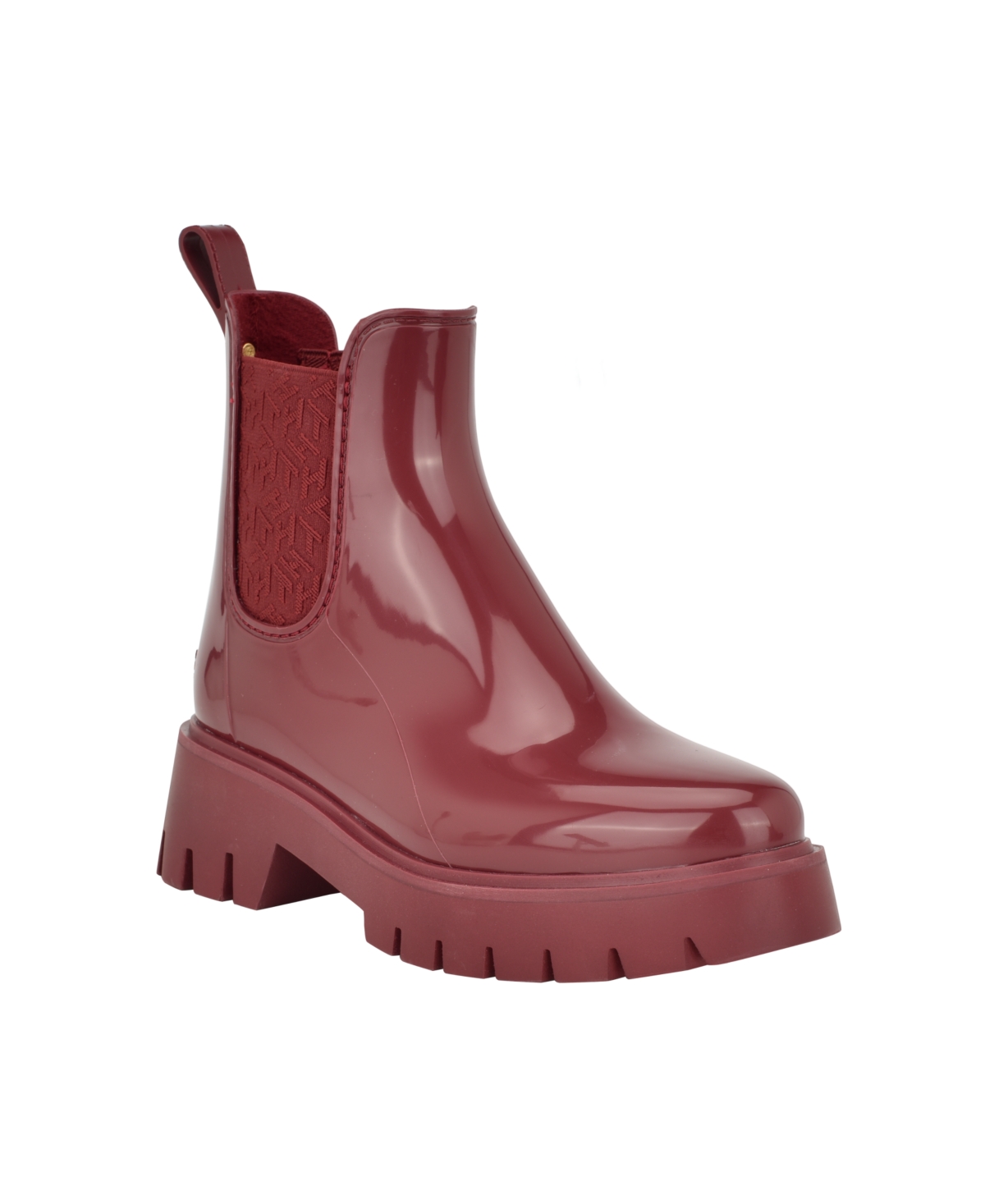 Tommy Hilfiger Women's Dipit Lug Sole Chelsea Rain Boots In Dark Red