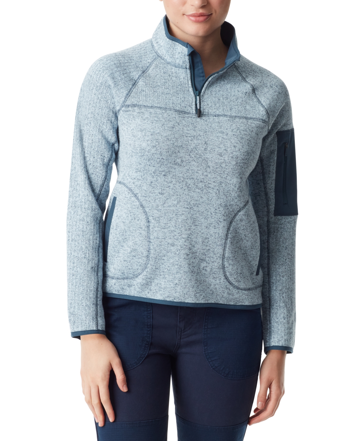 Bass Outdoor Women's Mixed-media Pullover Sweater In Orion Blue