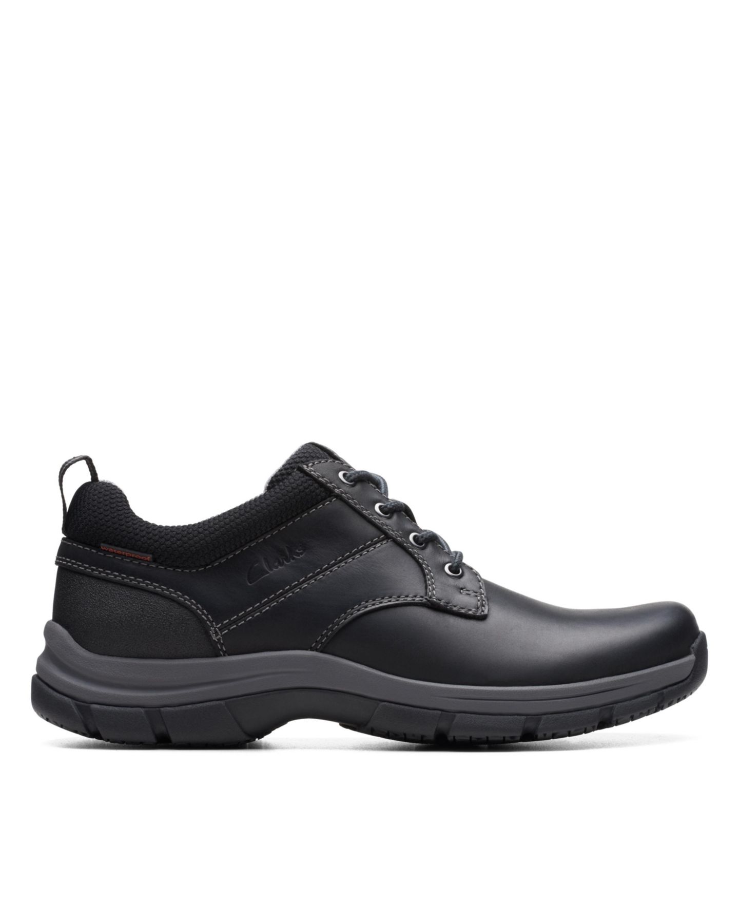 Мужские кроссовки Clarks Collection Walpath Leather Low Top Lace Up, цвет: Чёрный кожаный — фото 2