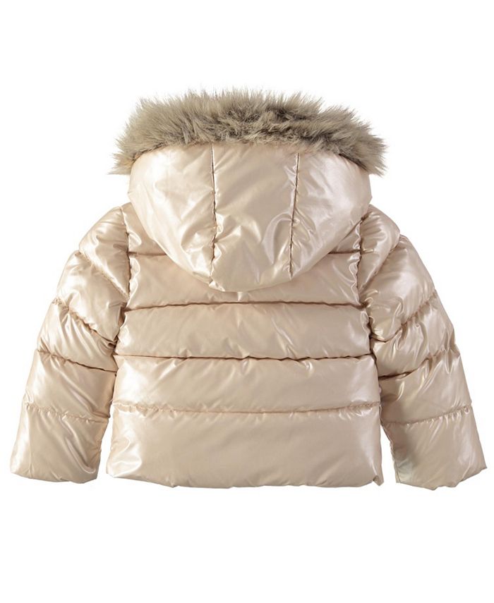Girls metallic top puffer coat