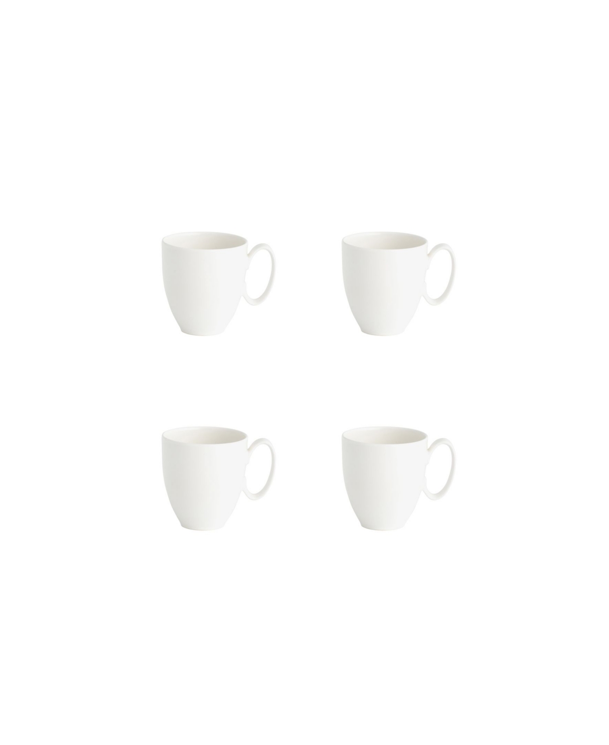 Portables 4 Piece Mugs, Service for 4 - White