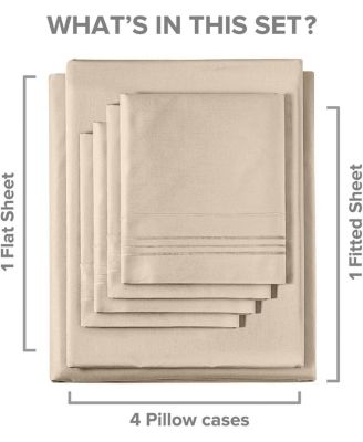 CGK Unlimited Deep Pocket Microfiber 6 Piece Solid Sheet Set, Full