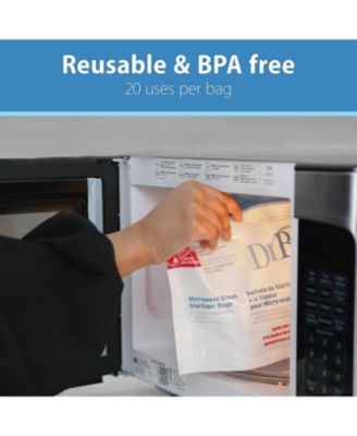 Baby Microwave Steam Sterilizer Bags for Baby Bottles & Parts, 5 Pack