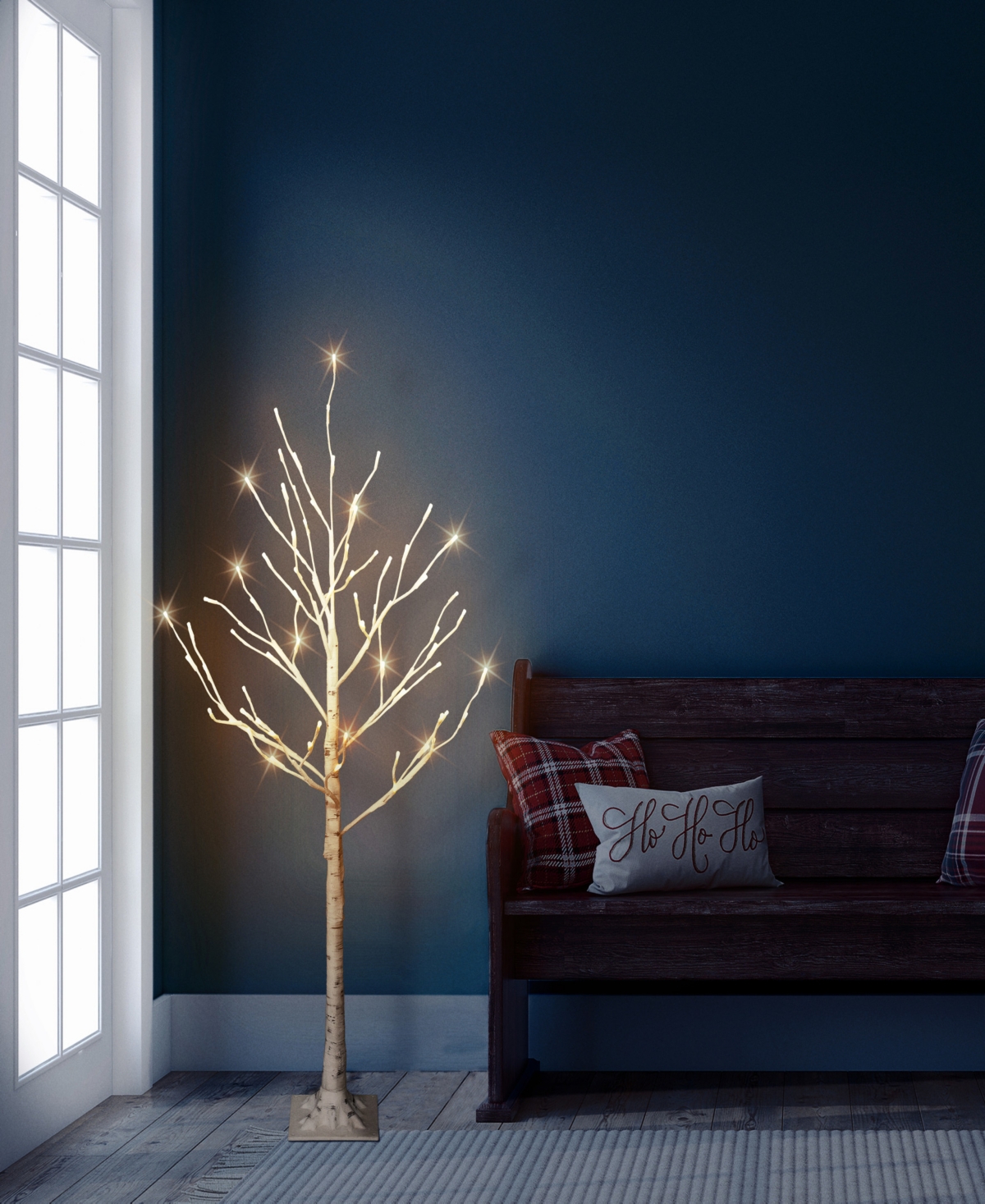 Puleo 4' Pre-lit Artificial Twig Tree In White