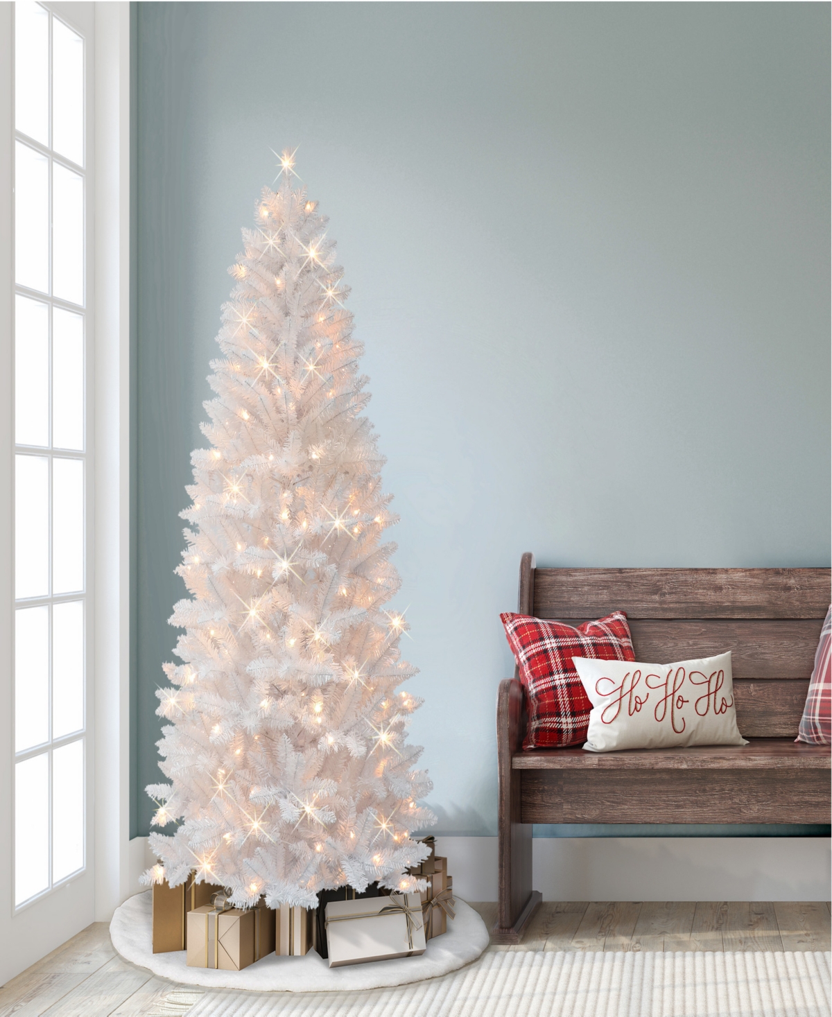 Puleo 6' Pre-lit Carson Artificial Pine Tree In White