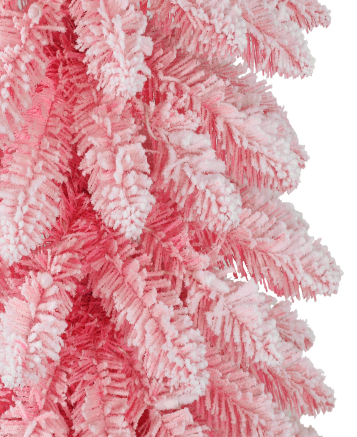 Puleo 6' Pre-lit Flocked Artificial Alpine Pencil Tree In Pink