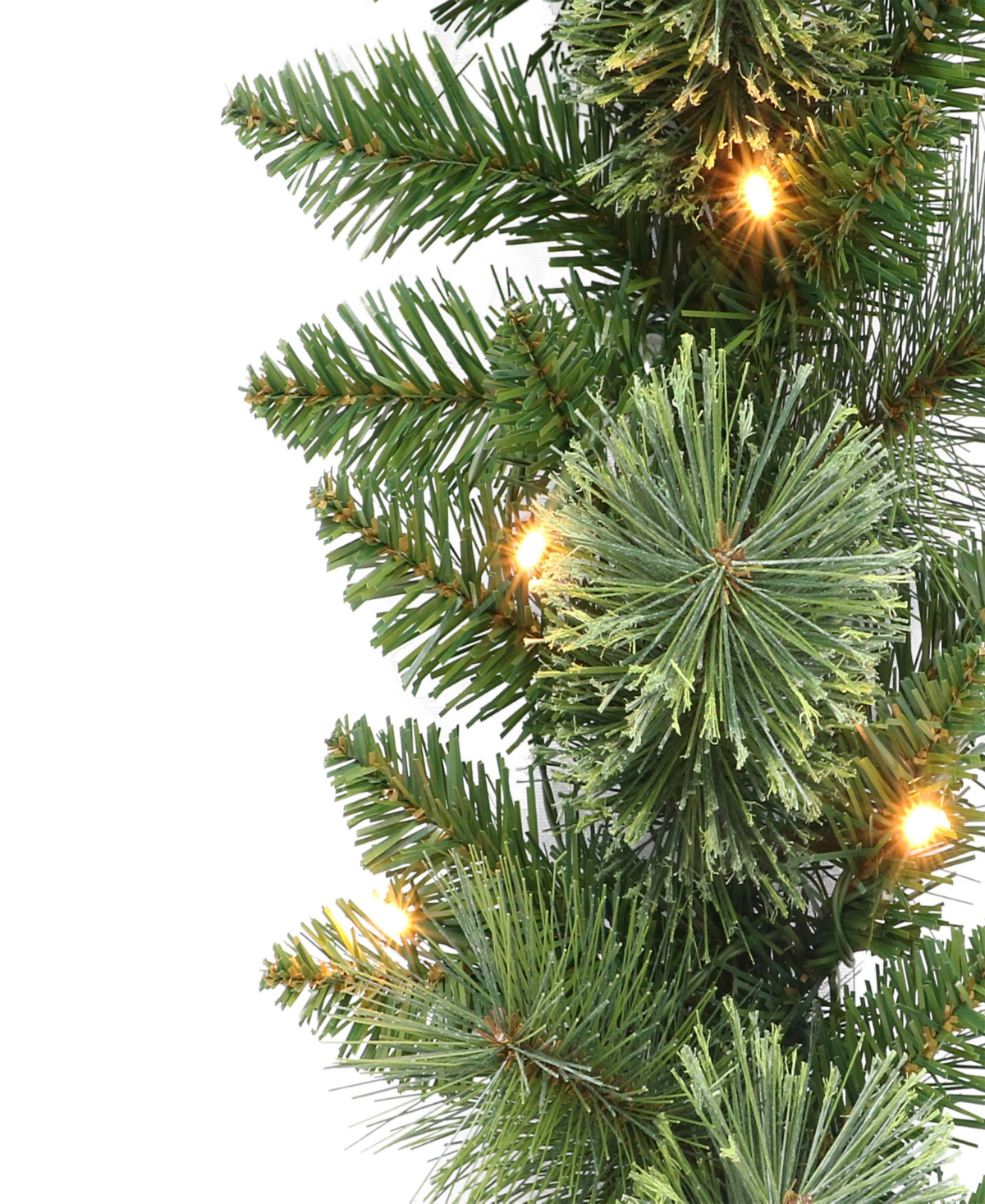 Puleo 9' X 10" Pre-lit Garland With Battery Operated Timer In Green