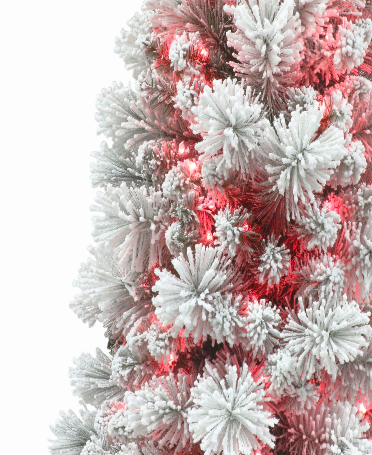 Puleo 7.5ft Pre-lit Flocked Patagonia Pine Artificial Pencil Tree In Green