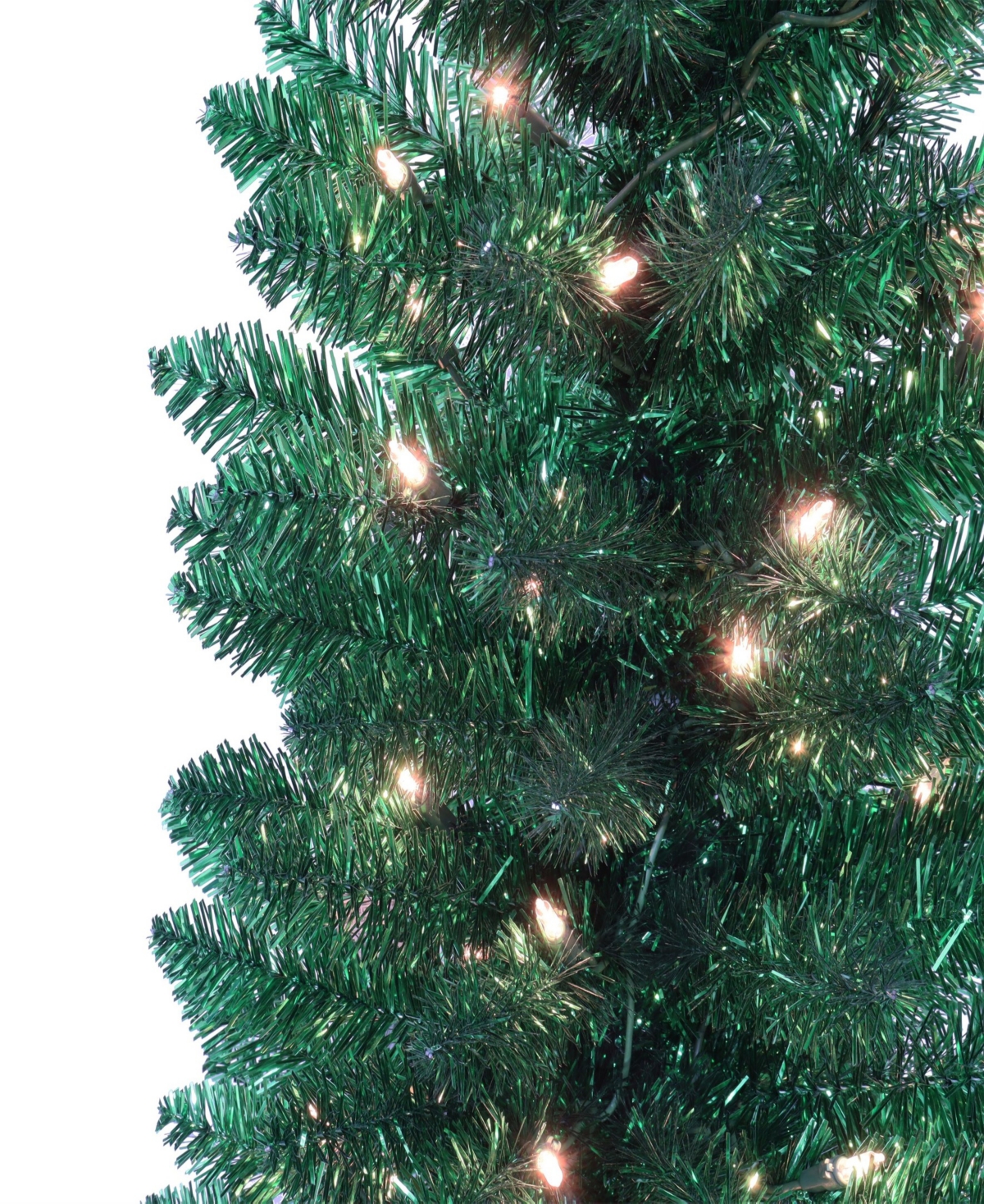 Shop Puleo 6' Pre-lit Tinsel Artificial Tree In Green