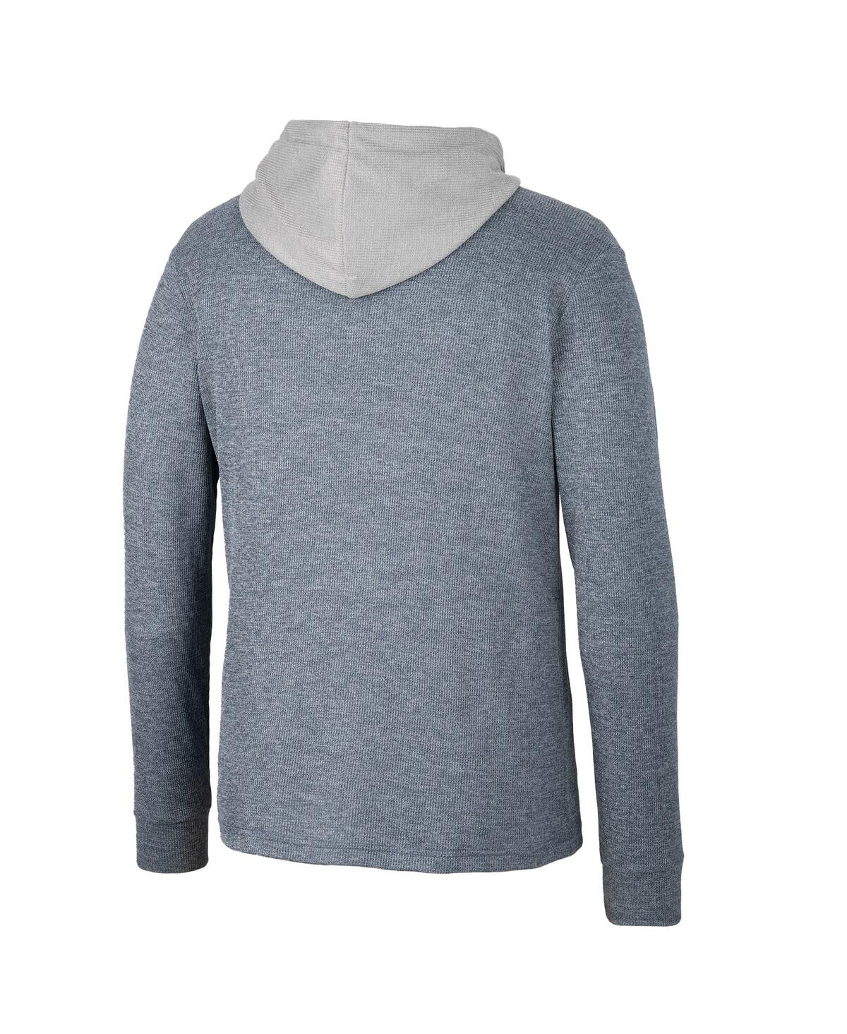 Shop Colosseum Men's  Navy Georgetown Hoyas Ballot Waffle-knit Thermal Long Sleeve Hoodie T-shirt