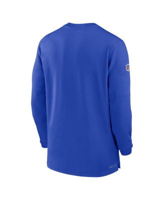 Men's Royal Los Angeles Rams 2023 Sideline Performance Long Sleeve Quarter-Zip Top