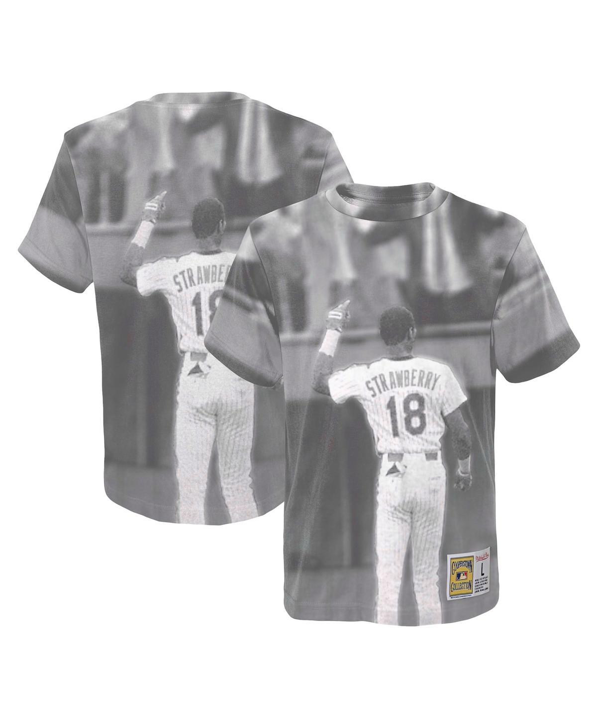 Mitchell & Ness Big Boys  Darryl Strawberry White New York Mets Sublimated Player T-shirt In White