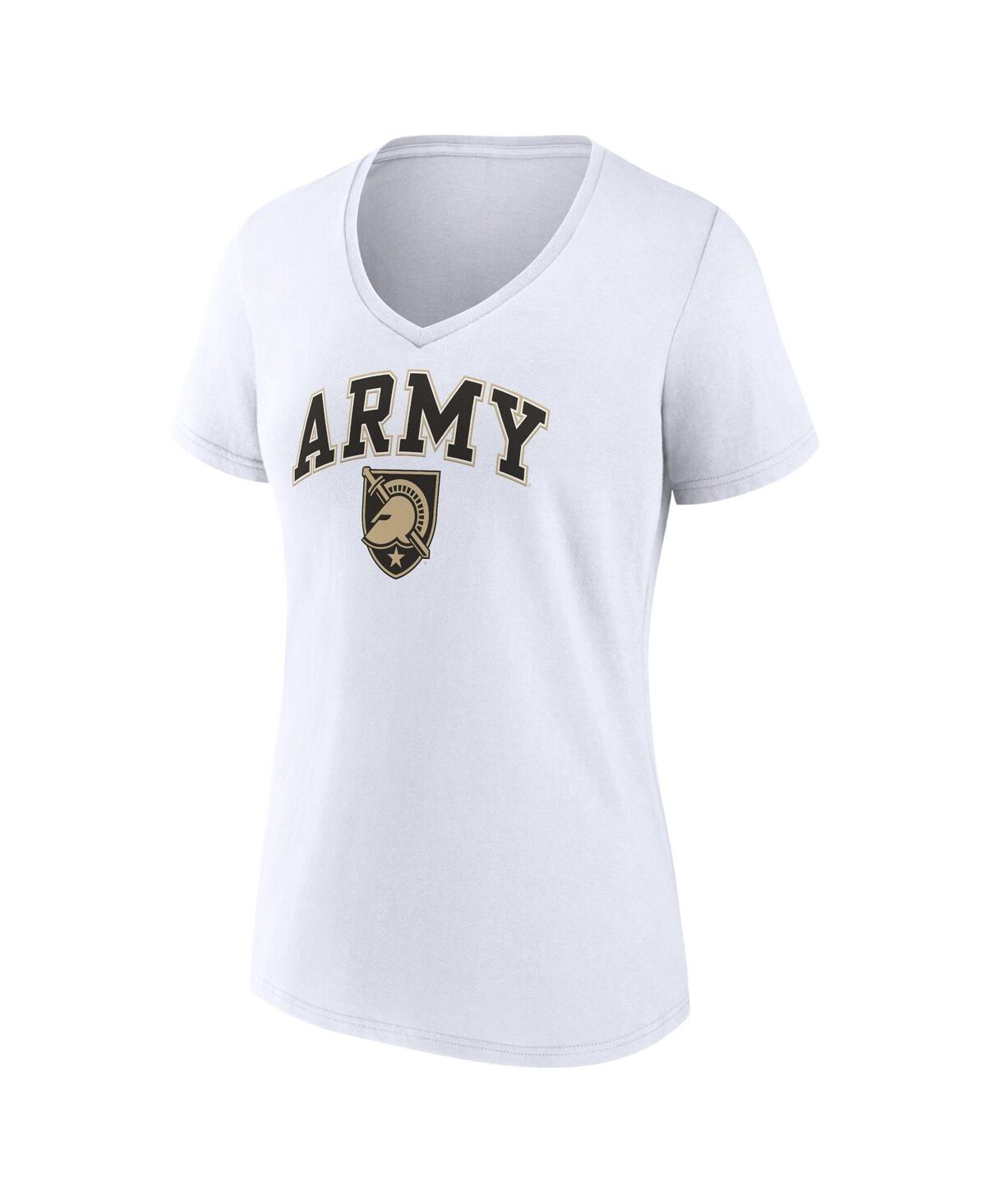Fanatics Women's  White Army Black Knights Evergreen Campus V-neck T-shirt