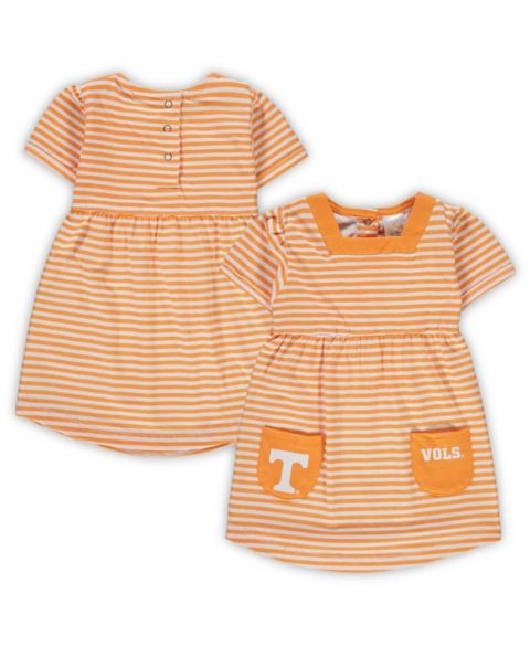 Платье Little King Apparel Tennessee Orange Tennessee Volunteers Striped with Pockets для девочек-малышей