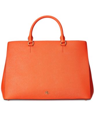 Lauren Ralph Lauren Crosshatch Leather Large Hanna Satchel
