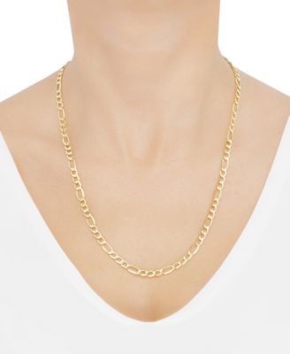 Lightweight 22" Figaro Link Necklace (5-3/4mm) in 14k Gold